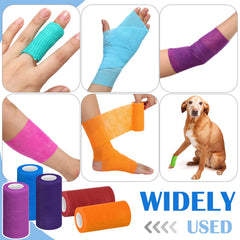 Treela self-adherent bandage wrap on knee delivers flexible protection during movement.