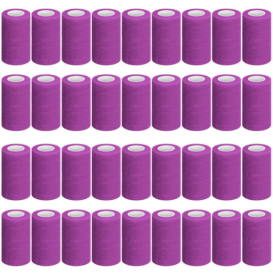 Treela self-adhesive purple bandage front view for secure, breathable wrist support.