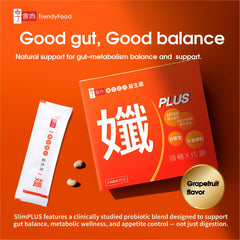 TrendyFood SlimPLUS daily stick pack open showcases convenient on-the-go use.