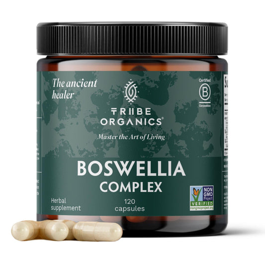 TRIBE ORGANICS Boswellia Serrata Complex bottle shown for joint comfort support