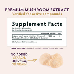 TRIBE ORGANICS Lion’s Mane powder scoop ready for easy mix in beverages.