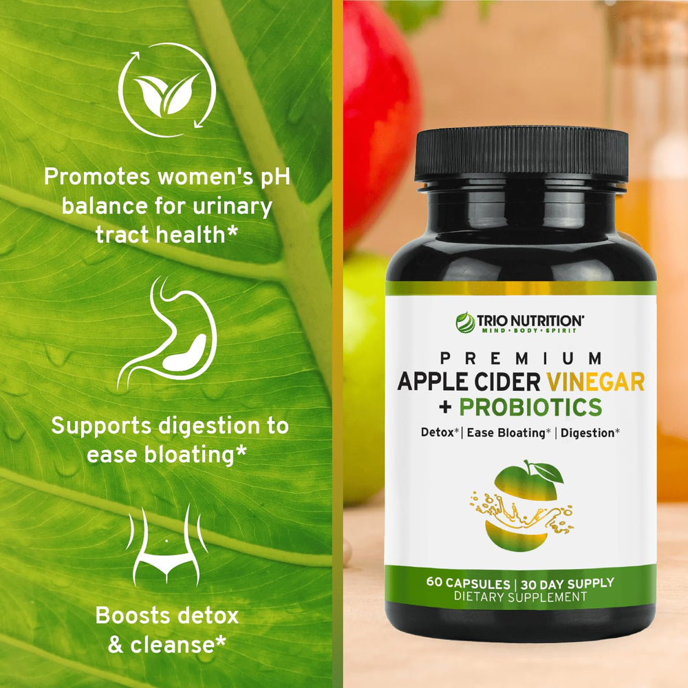 TRIO NUTRITION L-Carnitine energy boost mention with ACV capsules