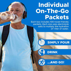 Gym bag-ready packet for post-workout hydration and recovery.