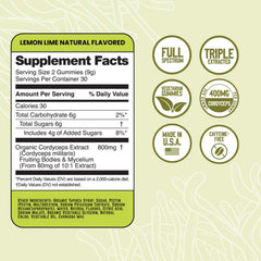 Troomy Boost Cordyceps gummies serving, ideal snack during workouts or study sessions