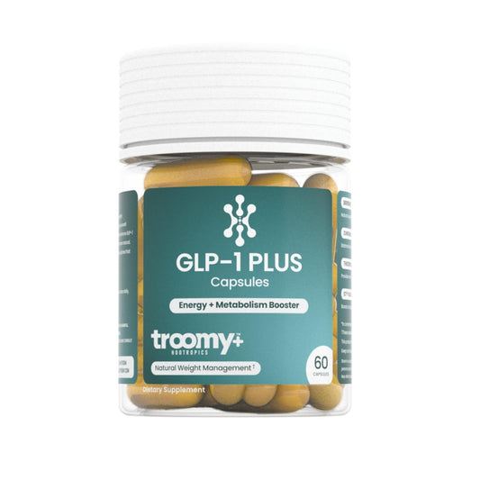 Troomy GLP-1 Plus capsules bottle for daily wellness support and routine balance.