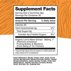 Troomy Lions Mane focus gummies bottle open for easy serving.