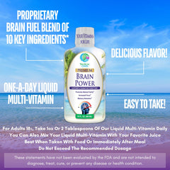 Tropical Oasis Brain Power dispensing syringe illustrates precise serving.