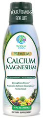 Tropical Oasis Liquid Calcium Magnesium bottle front for bone support