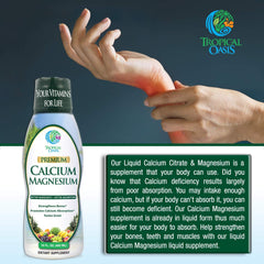 Tropical Oasis Liquid Calcium Magnesium drops close-up for easy absorption
