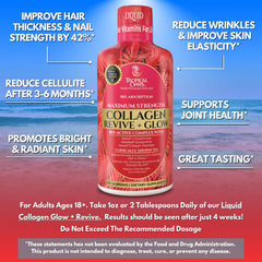 Close-up of Tropical Oasis Glow label emphasizes VERISOL B and biotin for beauty support.