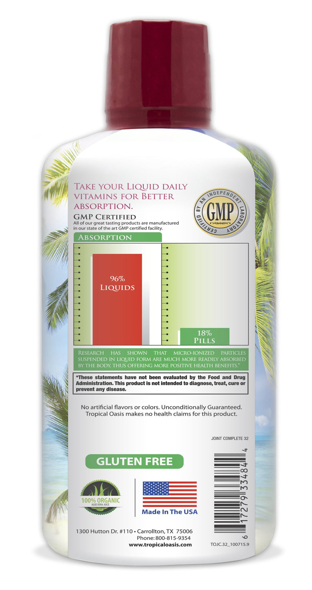 Tropical Oasis Liquid Glucosamine Sulfate for potential joint comfort