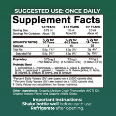 Close-up of Tropical Oasis probiotic dropper used to measure a dose
