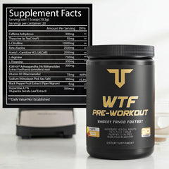 Troponin WTF Pre-Workout energy-boost visual hints at improved focus.