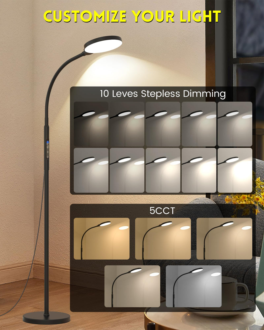 TroupePal lamp gooseneck offers flexible placement for focused lighting