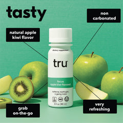 Tru Focus Shots label close-up highlighting zero sugar.