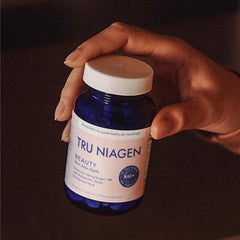 TRU NIAGEN Beauty NAD+ capsules ready for everyday use.