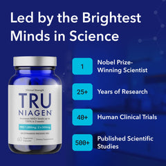 TRU NIAGEN PRO label closeup highlighting NR formula for cellular energy