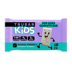 TRUBAR Kids Confetti bite with chewy texture and vanilla notes