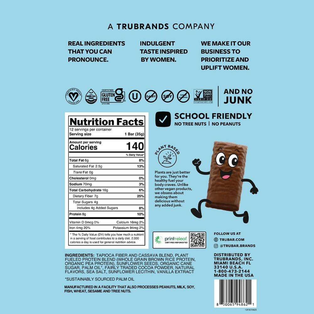 TRUBAR Kids Protein Bars plant-based protein for energy during classes.
