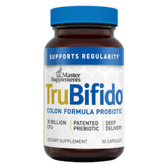 TruBifido bottle front, supporting colon wellness and energy.