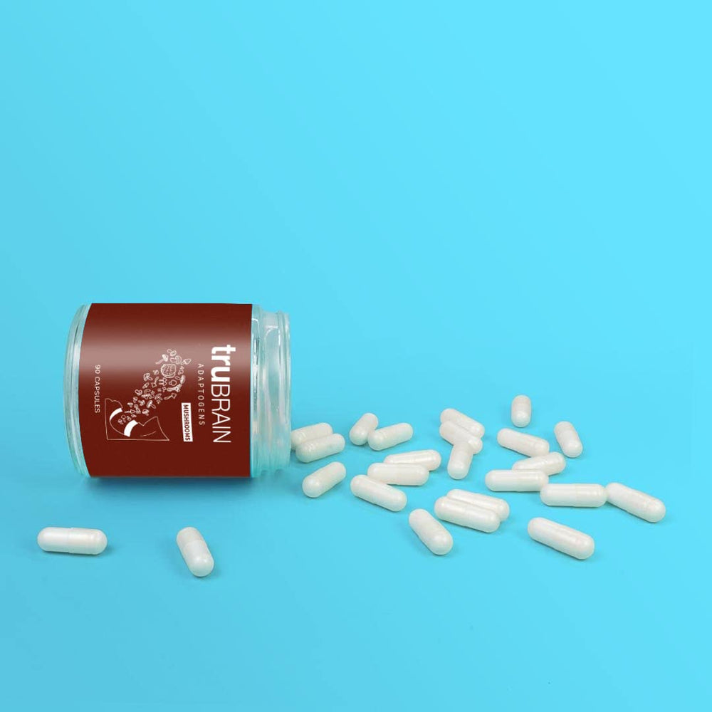 TruBrain capsules close-up showing easy-to-swallow form for quick use.