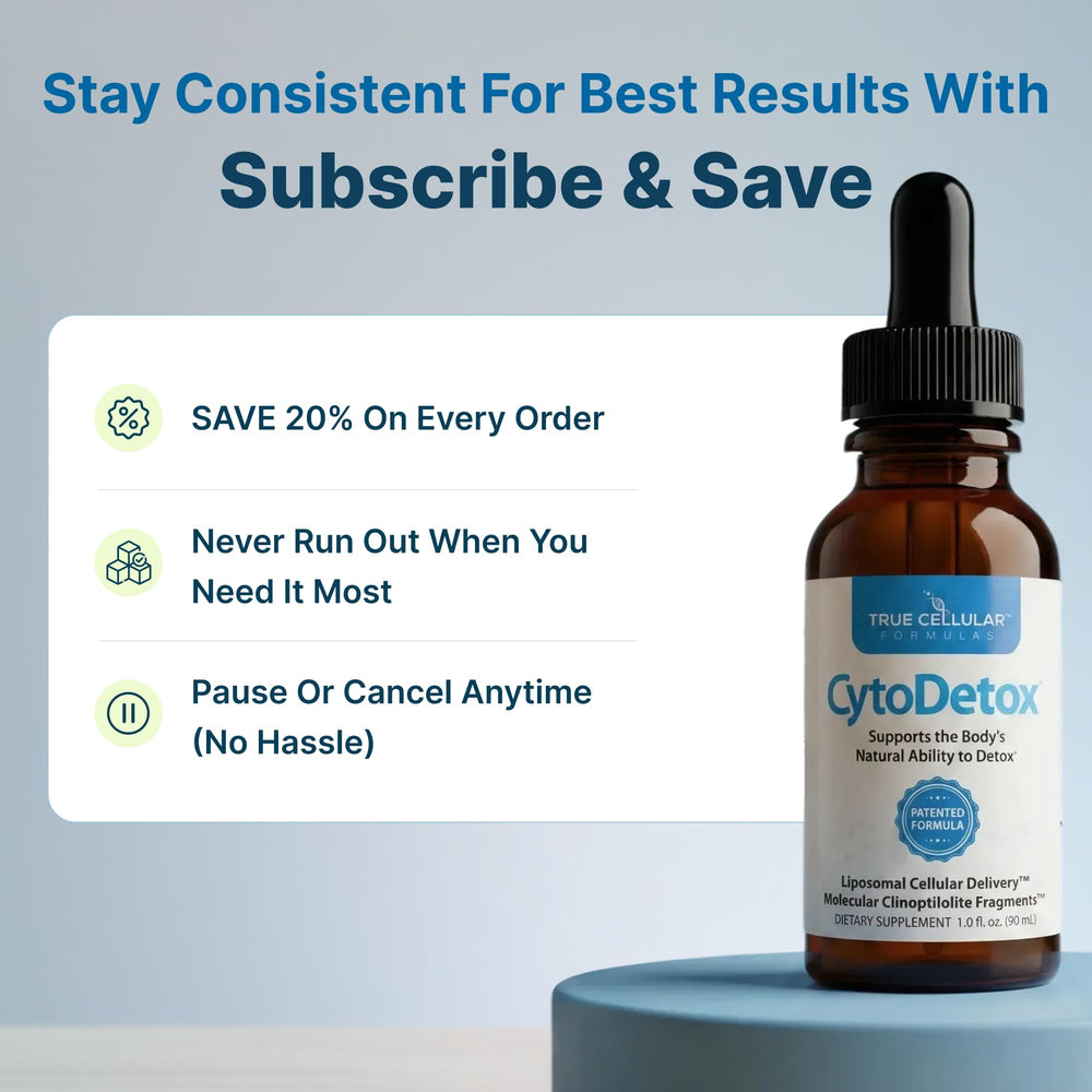 True Cellular Formulas Cytodetox label design shows quality and transparency