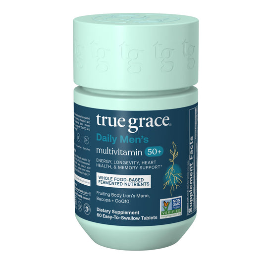 True Grace Daily Men’s Multivitamin bottle front view showing daily wellness intent