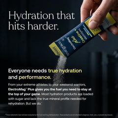 16-stick pack of True Grace ElectroMag + Creatine Lemonade on a kitchen counter.