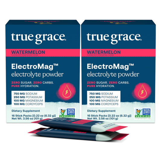 True Grace ElectroMag watermelon stick pack ready to mix for hydration