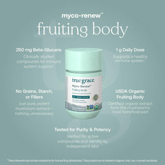 True Grace label close-up, organic blend for daily vitality.