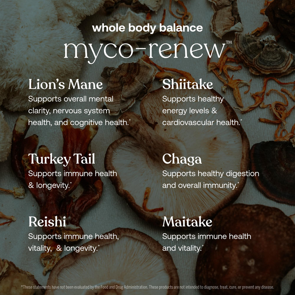 Organic mushrooms image emphasizes farm-fresh fruiting bodies used in True Grace