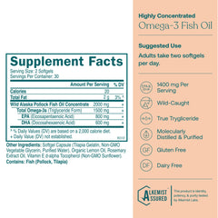 True Grace Omega-3 softgels close-up showcases triglyceride form for better absorption.