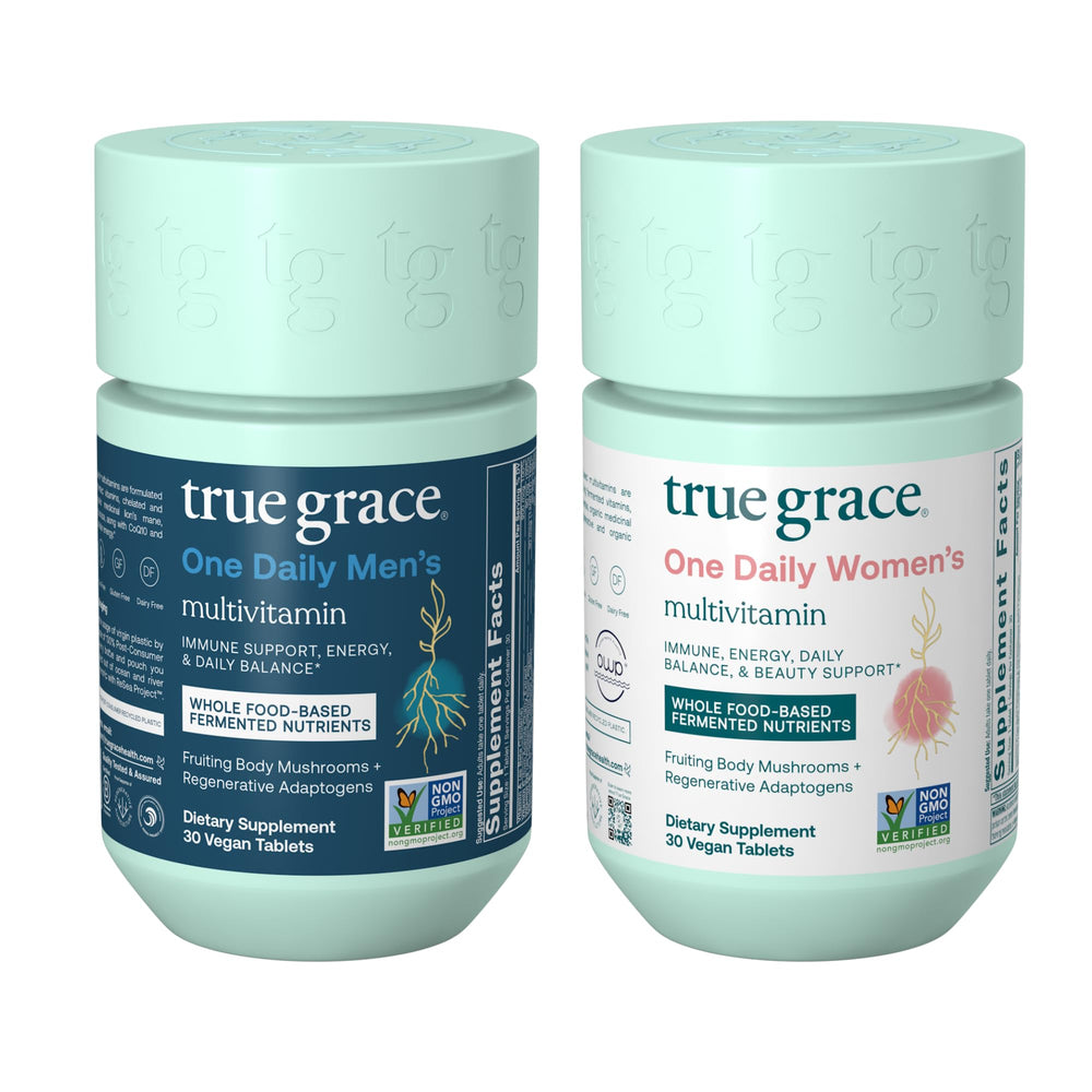 True Grace One Daily Men’s Multivitamin bottle for easy daily wellness.