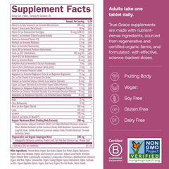 True Grace bottle label shows non-GMO, iron-free formula.