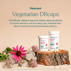 True Grace One Daily Women’s Probiotic capsules with Acacia prebiotic fiber support gentle digestion.