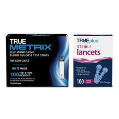 TRUE METRIX test strips box front enables reliable, fast glucose testing at home