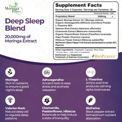True Moringa Plus+ 10:1 moringa extract highlights potency for restful nights.