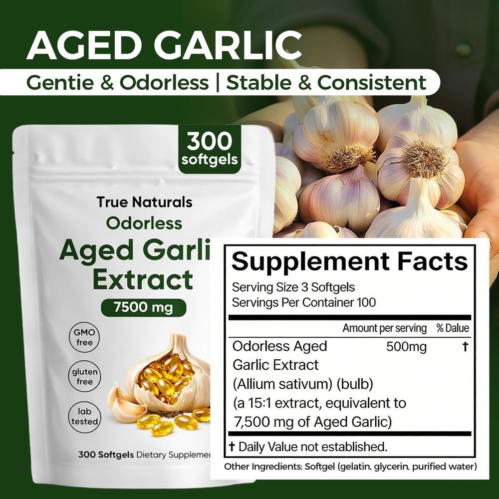 TRUE NATURALS label highlighting aging process for improved absorption