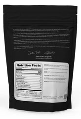 True Nutrition egg white protein powder pour into glass illustrates zero fat and zero carbs