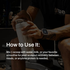 True Nutrition Whey Protein Concentrate scoop for easy daily protein goals.