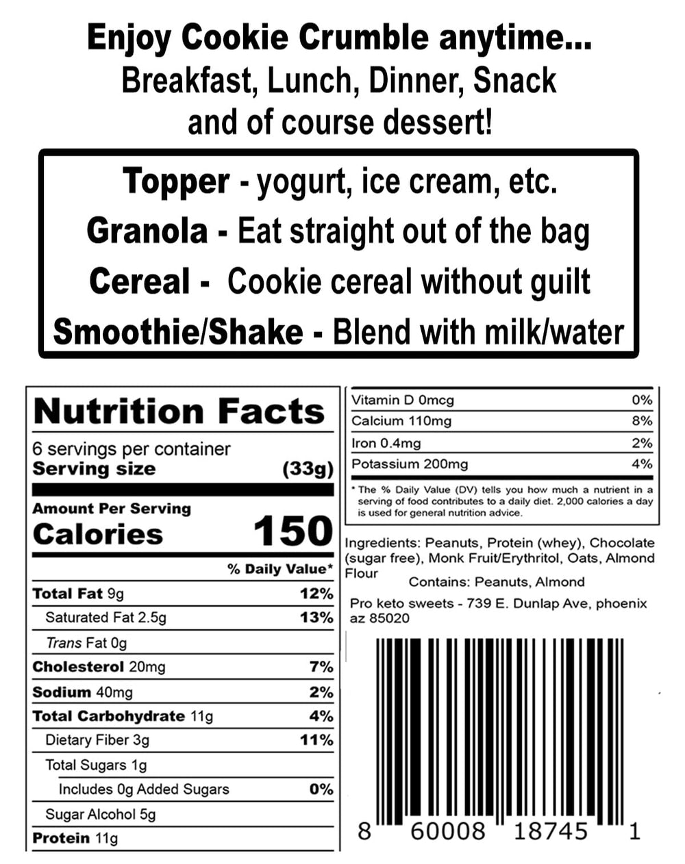 TRUE PATH 66g protein label close-up highlighting high-protein nutrition