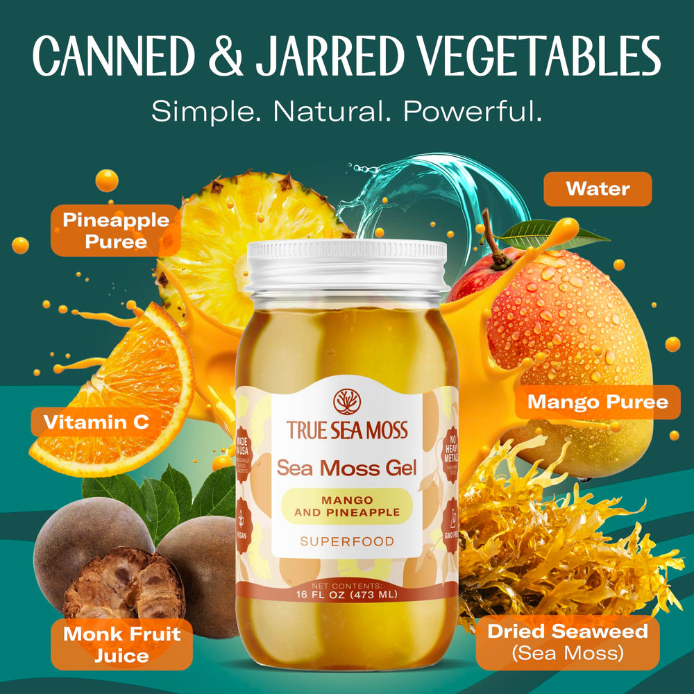 TrueSeaMoss mango-pineapple gel with tropical aroma