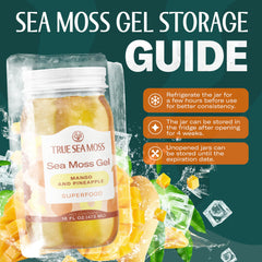TrueSeaMoss gel blended into smoothie or tea