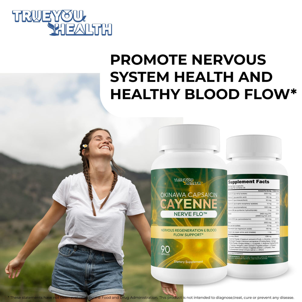 True You Health B vitamin complex tablets support nerve health and repair.