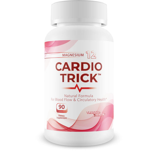 True You Health Cardio Trick bottle closeup highlighting convenient daily use