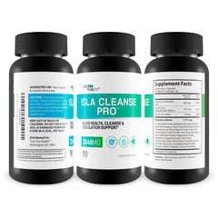 Isla Cleanse Pro capsules close-up showing dosing and supplement texture for circulation support