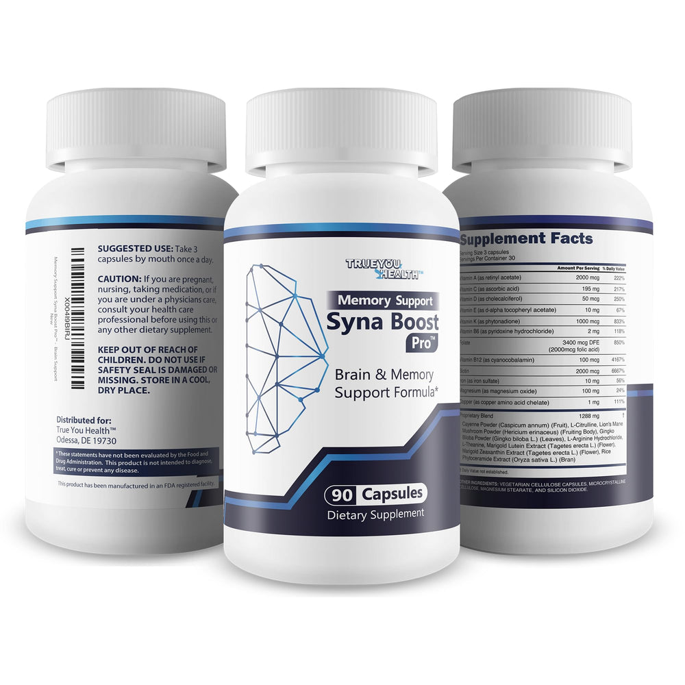 True You Health Syna Boost Pro lions-mane-mushroom visual implies long-term brain support