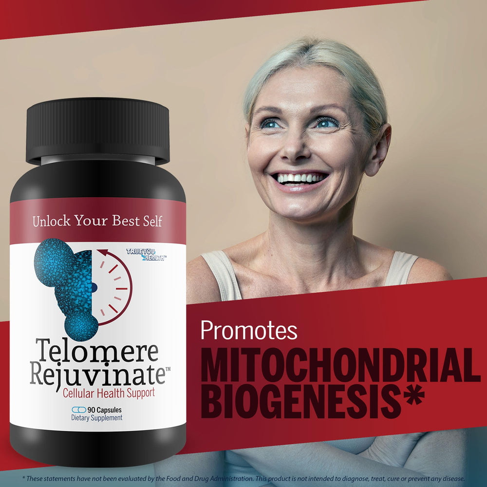 Dosage close-up of Telomere Rejuvenate noting 2048 mg NAD+ per serving.