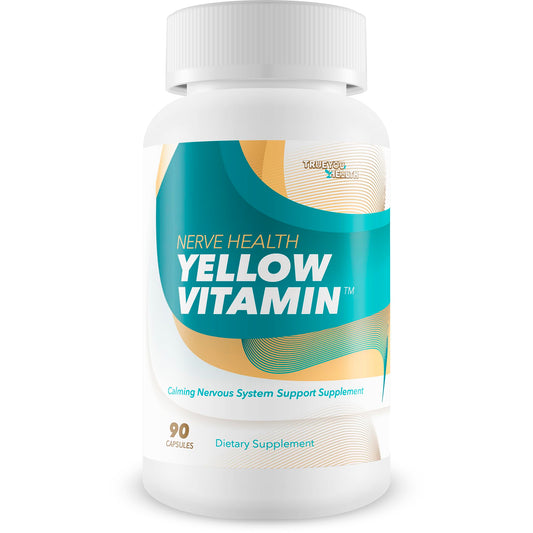 True You Health Yellow Vitamin for Nerves bottle highlights daily nerve support.