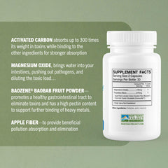 TrueCarbonCleanse bottle label highlighting vegan and gluten-free certifications